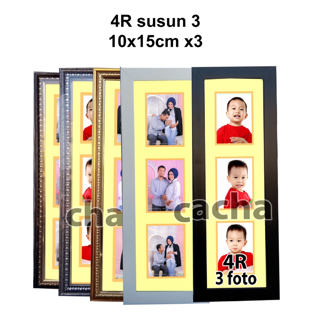 Bingkai foto 3 susun 4R PANJANG Gratis Bubble wrap / frame foto 3 susun 4R  PANJANG murah | Shopee Indonesia