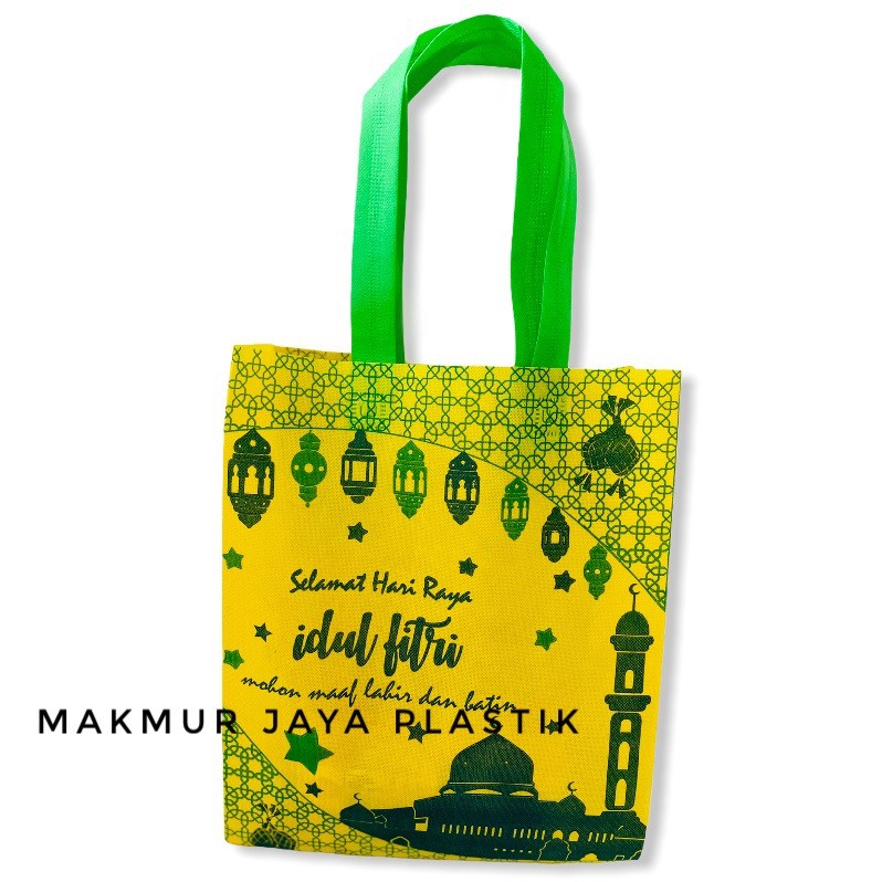 [KUNING] TAS LEBARAN KAIN SPUNBOND IDUL FITRI BINGKISAN SOUVENIR THR SEMBAKO PARCEL UK 30 X 40
