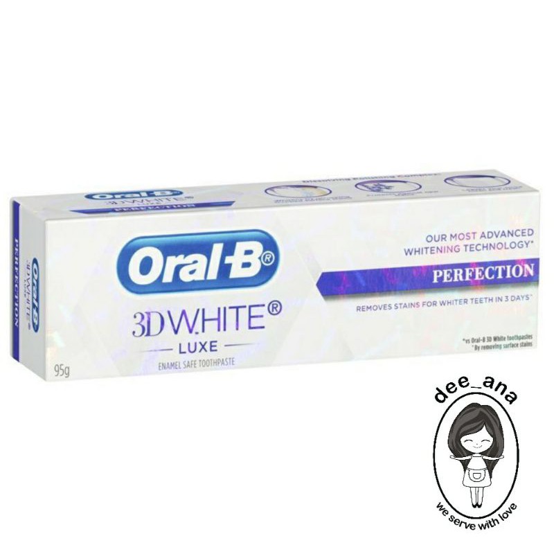 Jual Pasta Gigi Oral B 3D White Luxe Perfection 95Gr Made In Germany | Shopee Indonesia