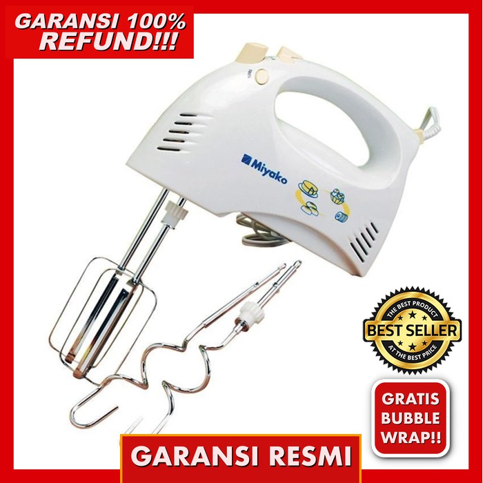 GARANSI ORIGINAL 100 // MIYAKO HAND MIXER / MIXER KUE ADONAN ROTI