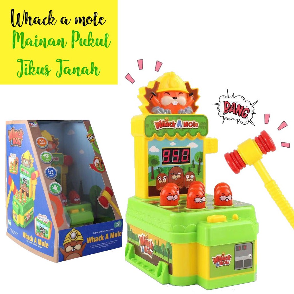Mainan mesin Whack a mole, Mainan pukul kepala tupai seperti di timezone Shopee Indonesia