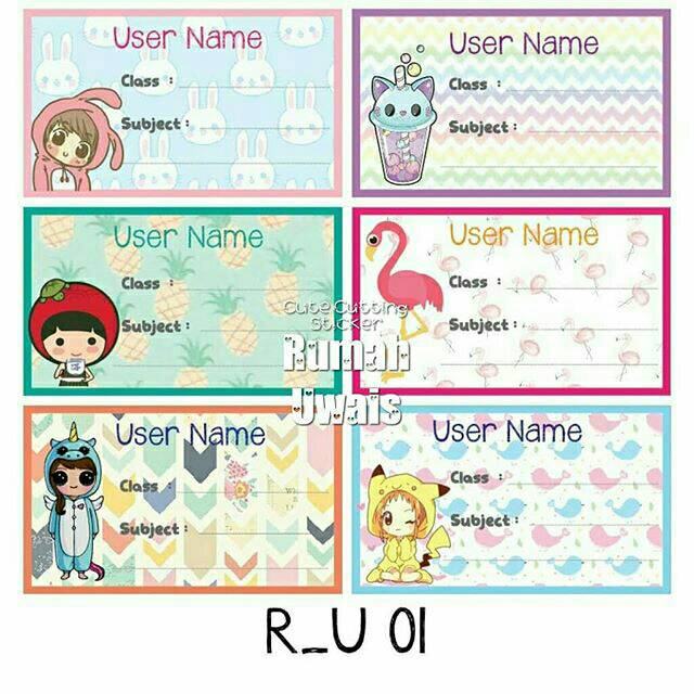 Sticker nama /sticker waterproof / label nama / label buku