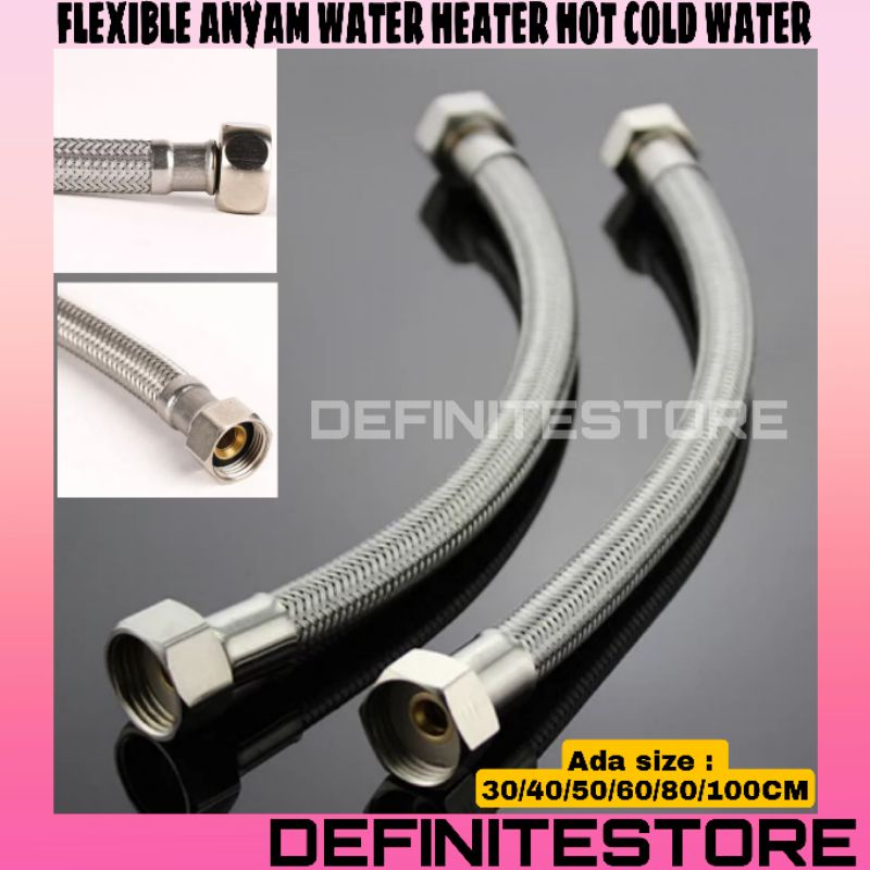Jual Selang Flexible Anyam Panas Dingin Kloset Dan Water Heater Ukuran 30 40 50 60 100 Cm Flexible Hose | Shopee Indonesia