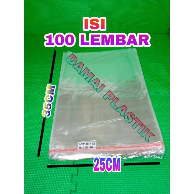 Isi100pcs Plastik UKURAN25X35 opp kemasan Packing Baju