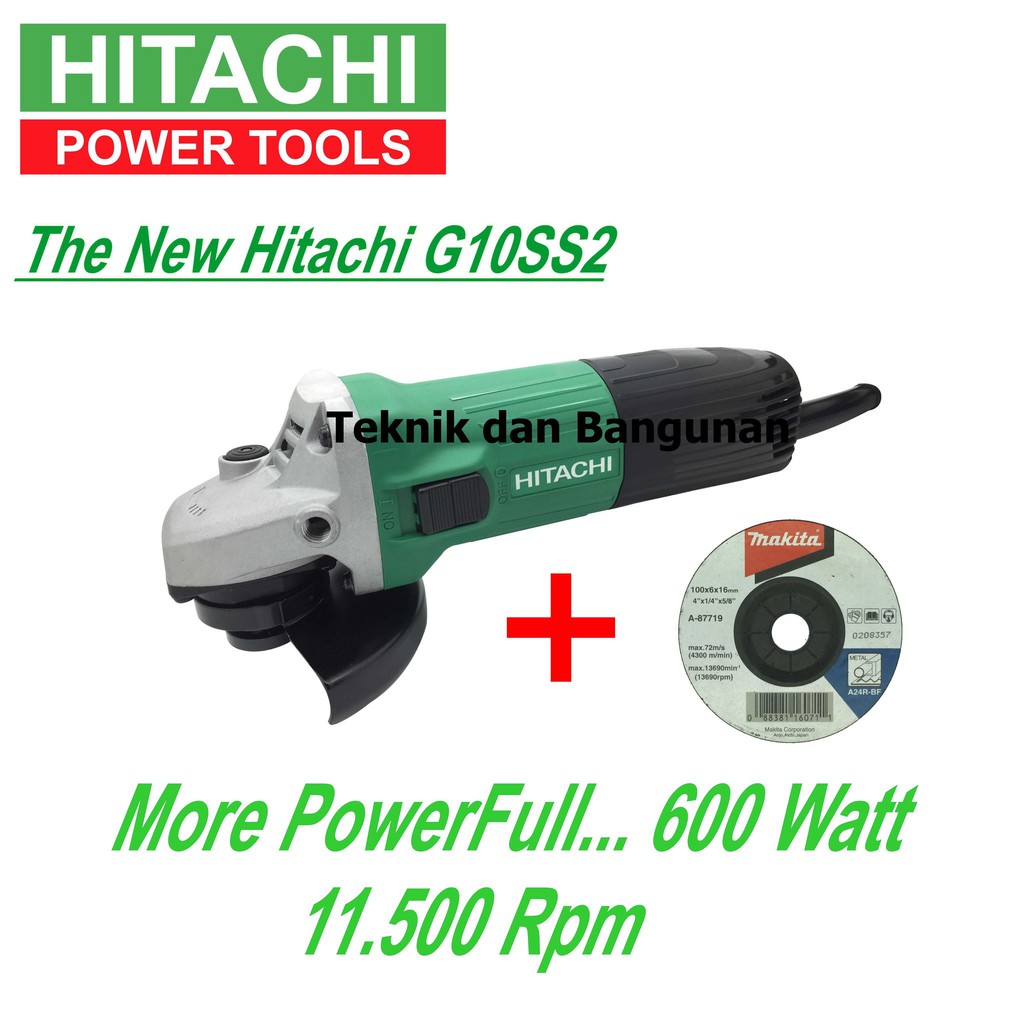 Mesin Gerinda Tangan Hitachi G10SS2 (New) + 1pcs Batu Makita Shopee Indonesia