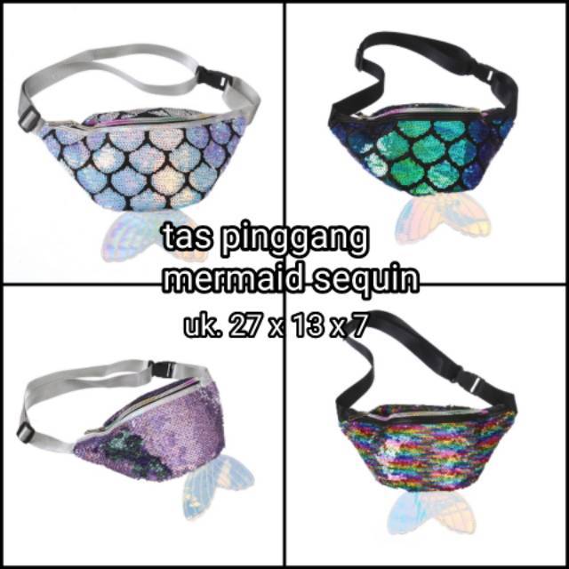 Tas pinggang mermaid sequin Shopee Indonesia