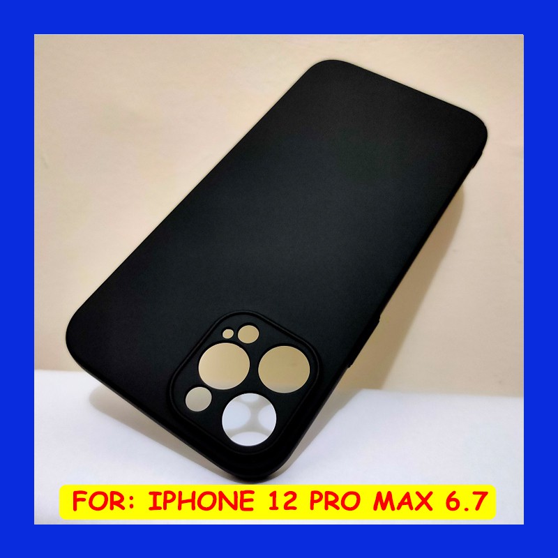iPhone 12 Pro Max 6.7 Black Rubber Hard Case Casing Hardcase Cover