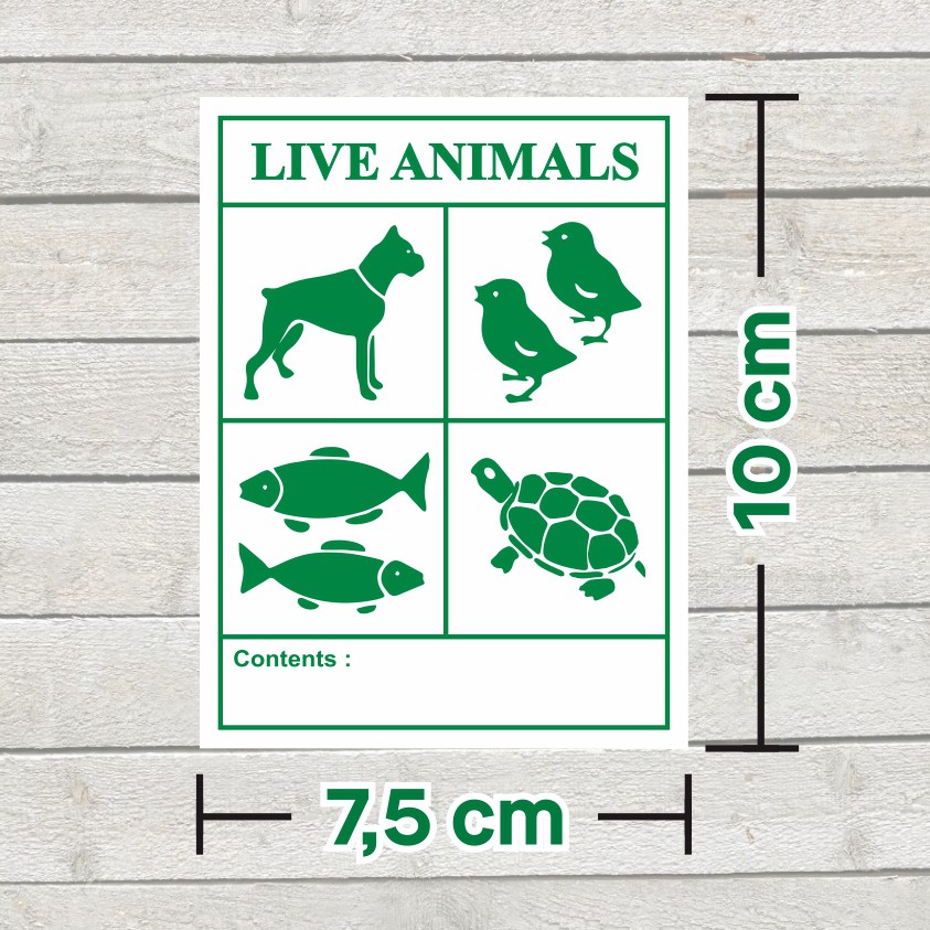 Jual Sticker Label Pengiriman Live Animal Stiker Hewan Binatang 10 x 7