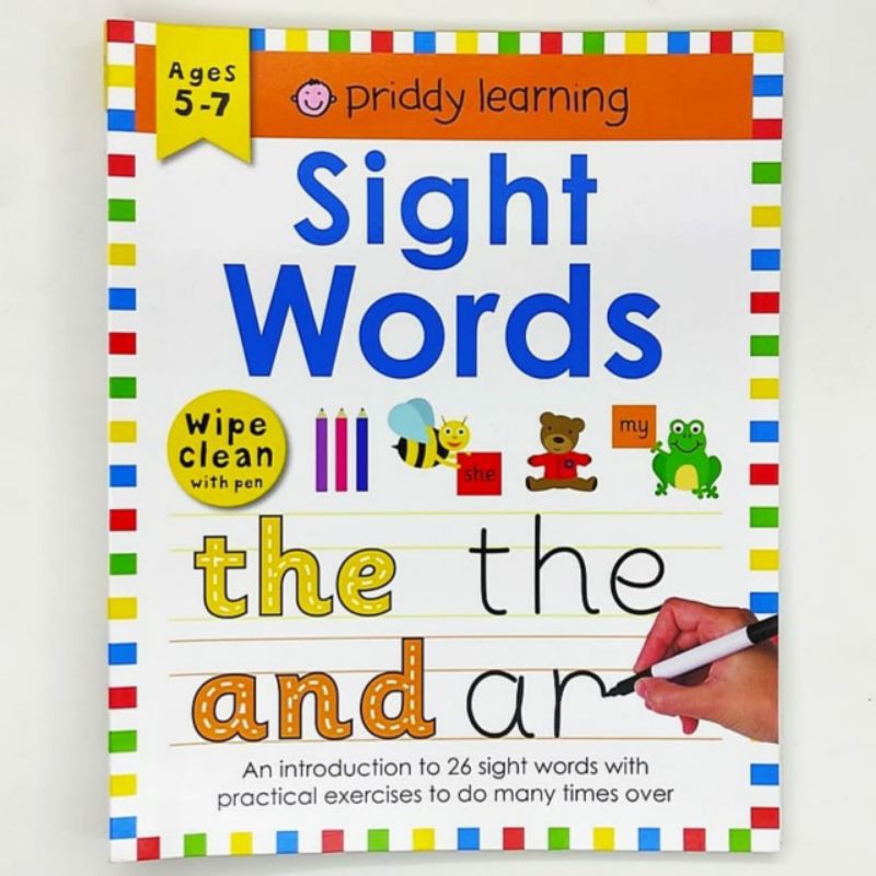 Priddy Learning Sight Words Wipe Clean With Pen For Ages 5-7 | Shopee Indonesia