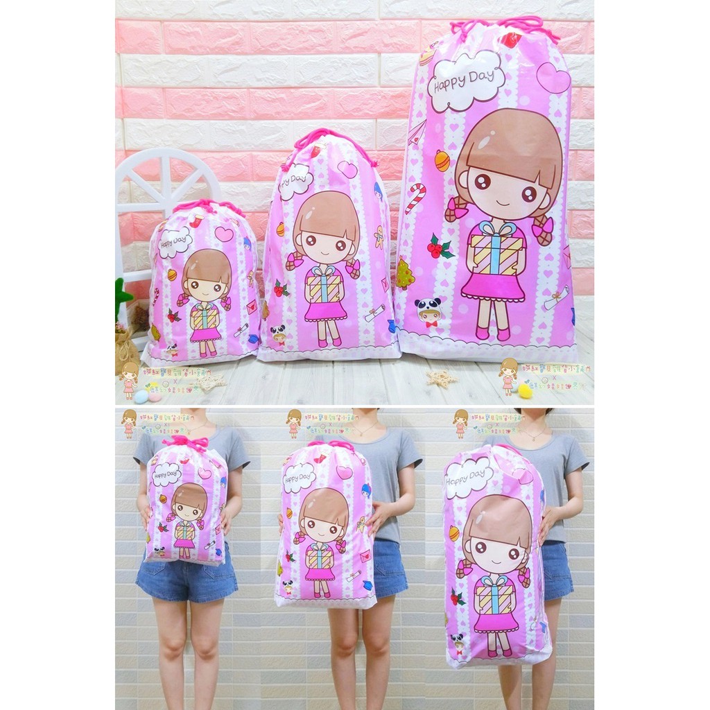 Tas Serut Kecil Warna Pink Untuk Belanja/hadiah Shopee
