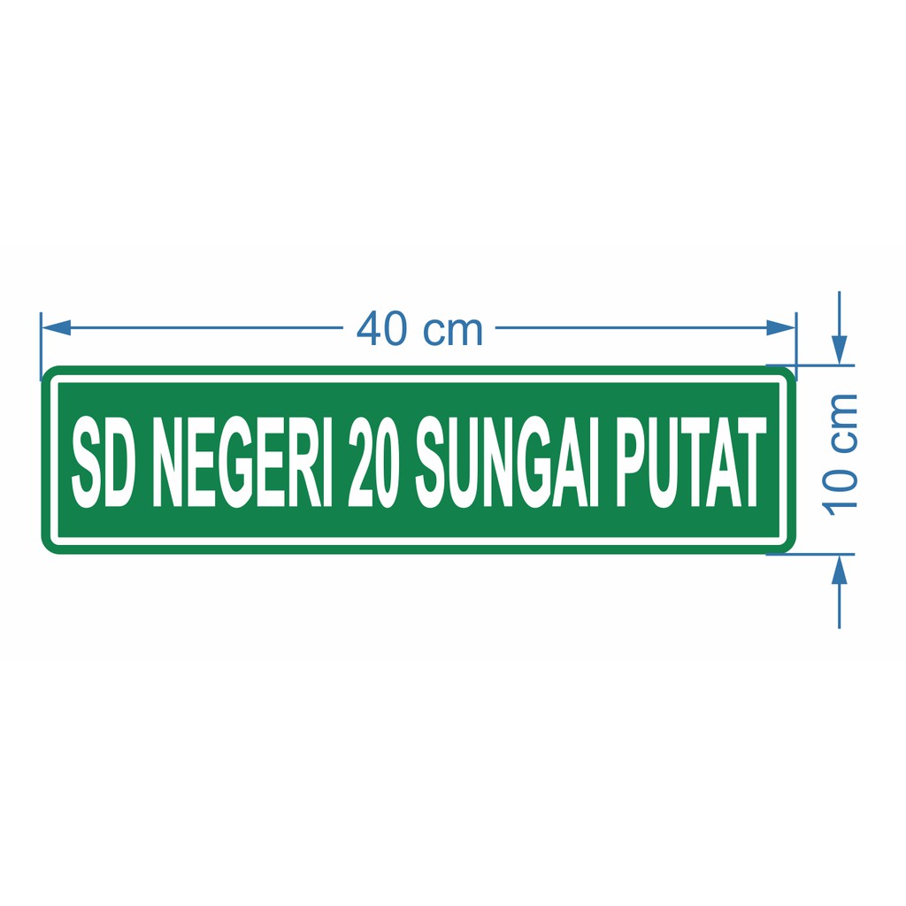 Papan Nama Jalan 40cm x 10cm Plat Alumunium + Sticker Reflective