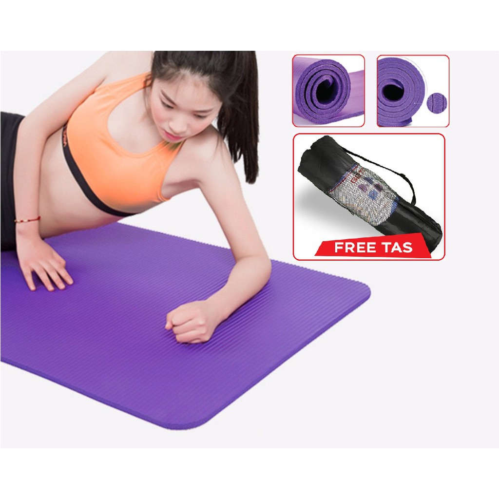 matras Fitness busa tempat gym alas yoga muslimah 10mm alat olahraga kasur  sports media olah raga | Shopee Indonesia