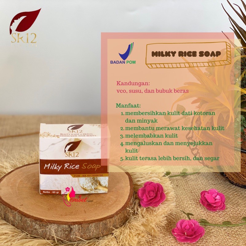 Jual Milky rice soap SR12 rekomendasi untuk wajah normal berminyak dan