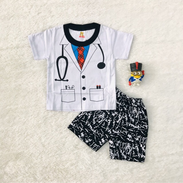 BAJU SETELAN KIDS / ANAK LAKILAKI USIA 14 TAHUN GAMBAR DOKTER XINXING