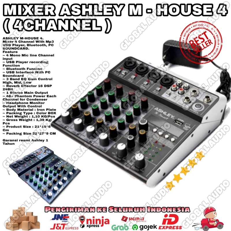 Jual Mixer Ashley MHouse 4 4Channel / MIXER ASHLEY M HOUSE4 house4