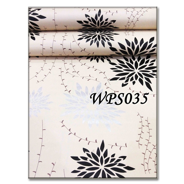 Jual METH WPS035 CREAM N BLACK FLOWER WALPAPER DINDING WALLPAPER