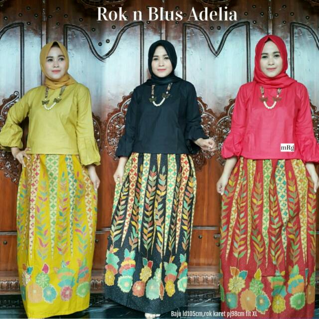 20+ Koleski Terbaru Model Atasan Polos Bawahan Batik Modern Beast Soom