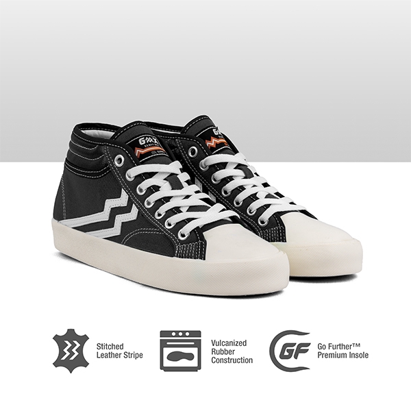Geoff Max Official Maverick Mid Black White Sepatu
