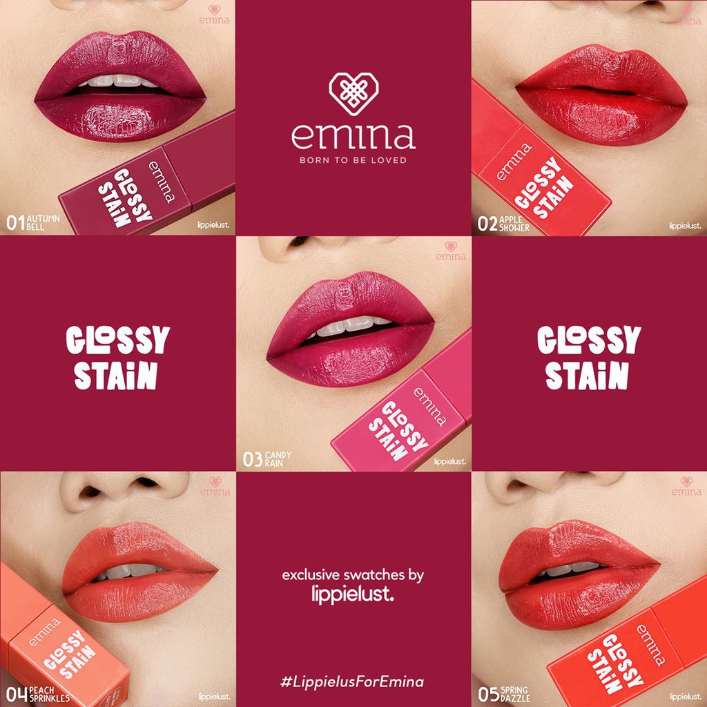Jual BEAUTY EMINA LIP GLOSSY STAIN 3gr Indonesia