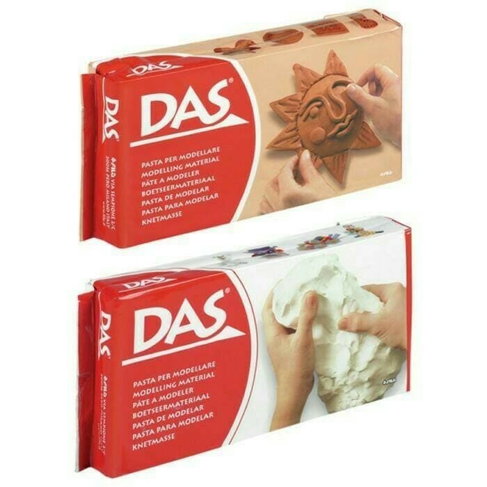 Clay Tanah Liat DAS Putih / Coklat 1kg 1 kg Air Drying Modelling Clay