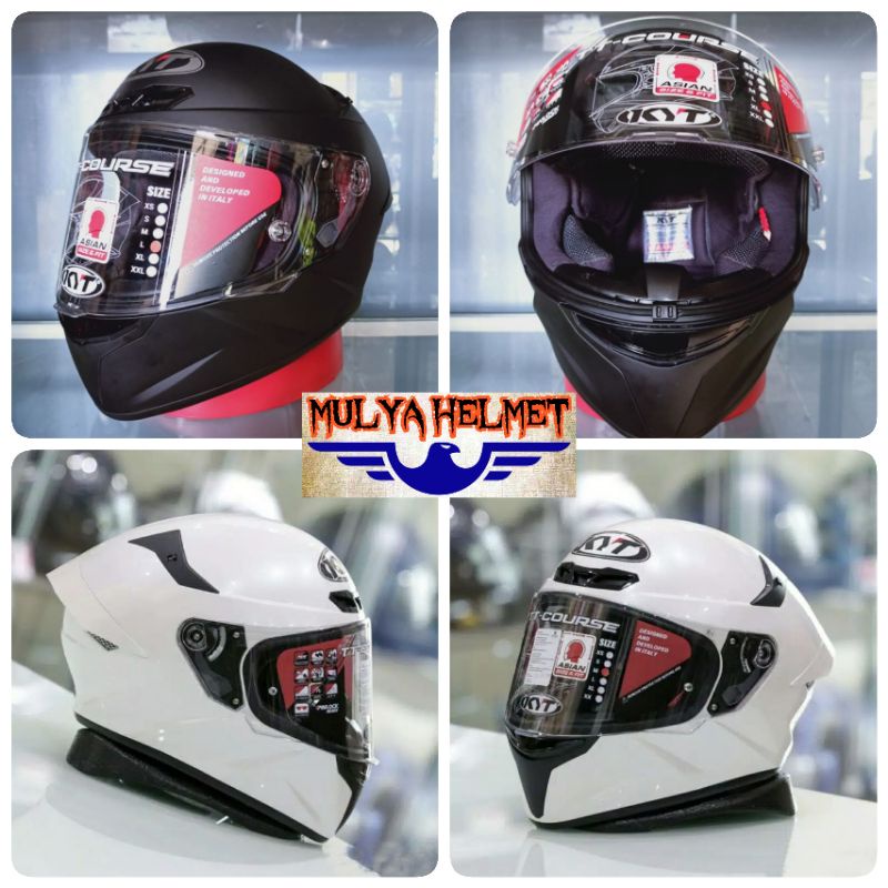 Jual HELM KYT TT COURSE SOLID BLACK DOFF / WHITE Shopee Indonesia