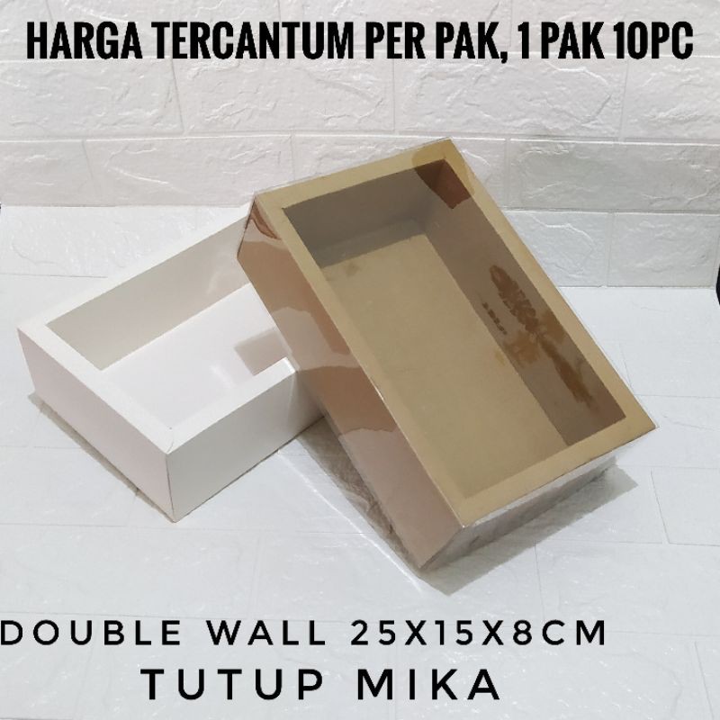 10PC 25x15x8cm TUTUP MIKA DOUBLE WALL BOX HAMPERS DUS TOPLES