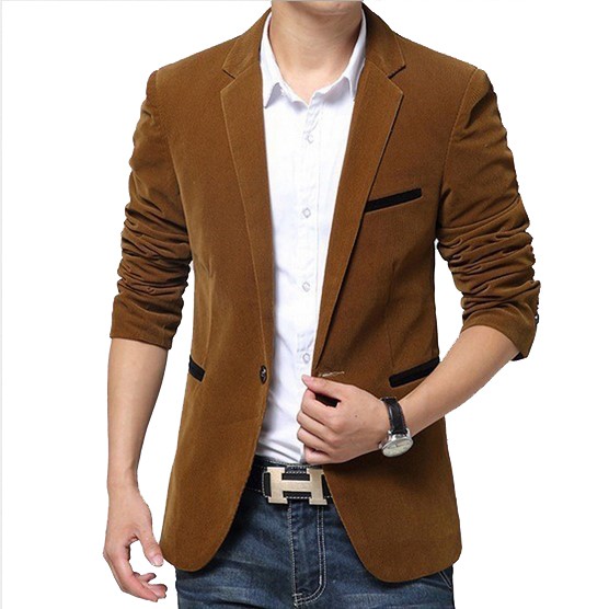 Jual Jas Blazer Coklat Slimfit Casual Korea Premium | Shopee Indonesia