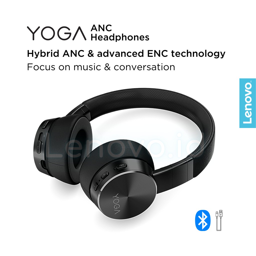 Jual Lenovo Yoga ANC Headphones + Mics (Bluetooth 5.0 & USB) GXD1A39963