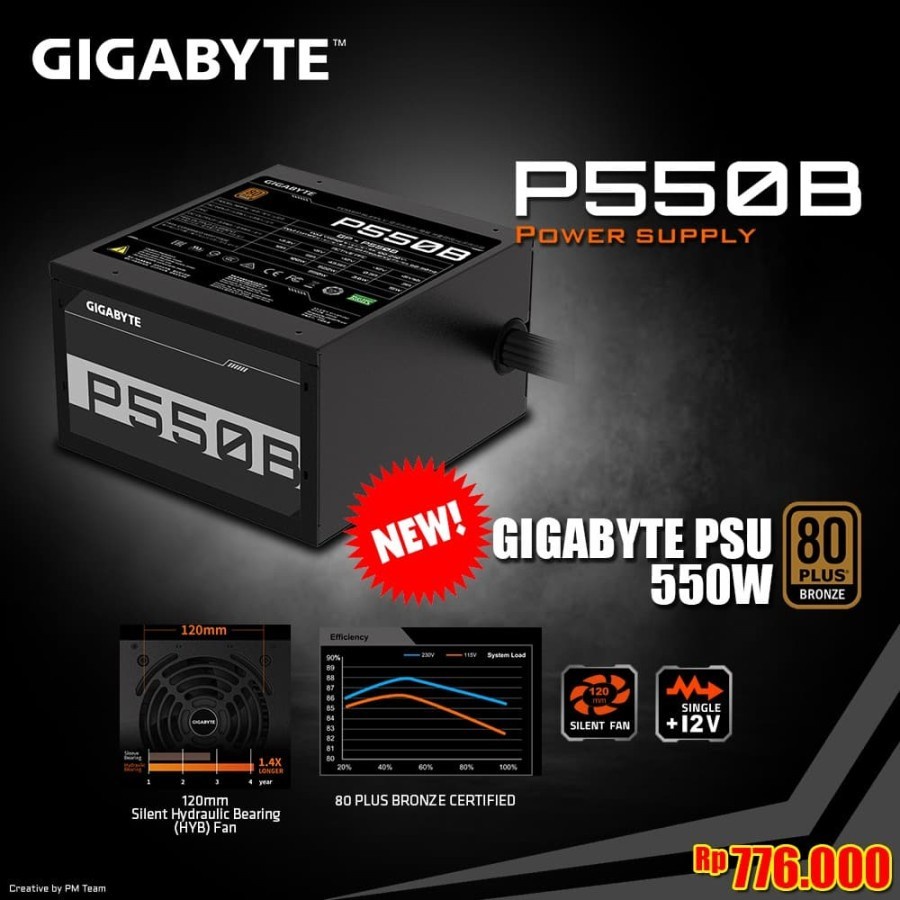 Jual Power Supply Gigabyte P550B 80+ Bronze Gigabyte PSU 550W P550B