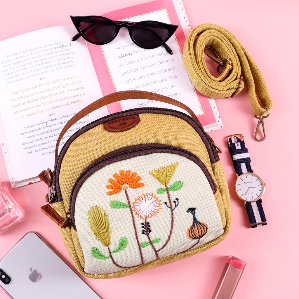Tas Selempang MATO Marawa Quna Etnik Original Bahan Kanvas