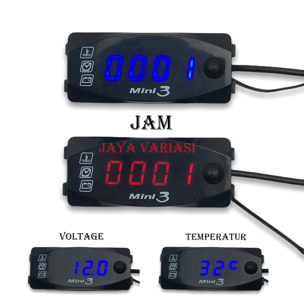Voltmeter Aki Jam Digital Temperatur Suhu 3 In 1 Shopee Indonesia