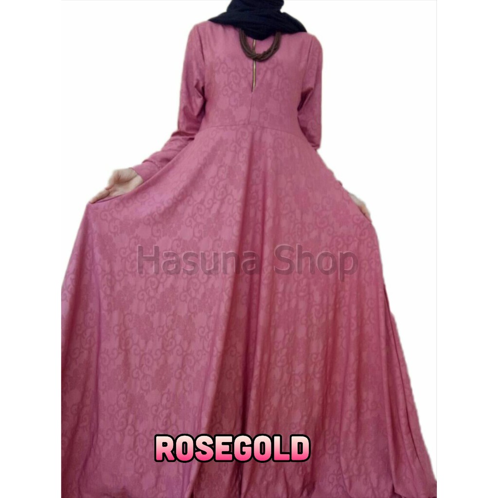 Baju Gamis Warna Rose Gold Hijab Casual