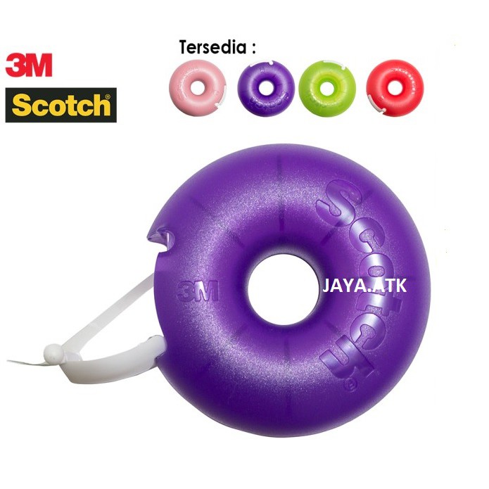 TAPE DISPENSER ALAT PEMOTONG SOLASI KECIL LUCU DONAT BONUS ISI 3M