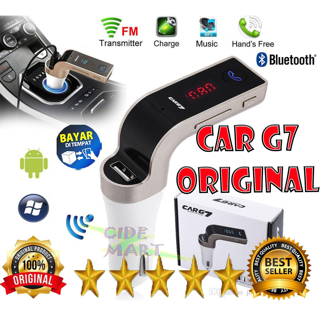 Jual [BISA COD] CAR G7 CHARGER FM TRANSMITTER BLUETOOTH CHARGER MOBIL
