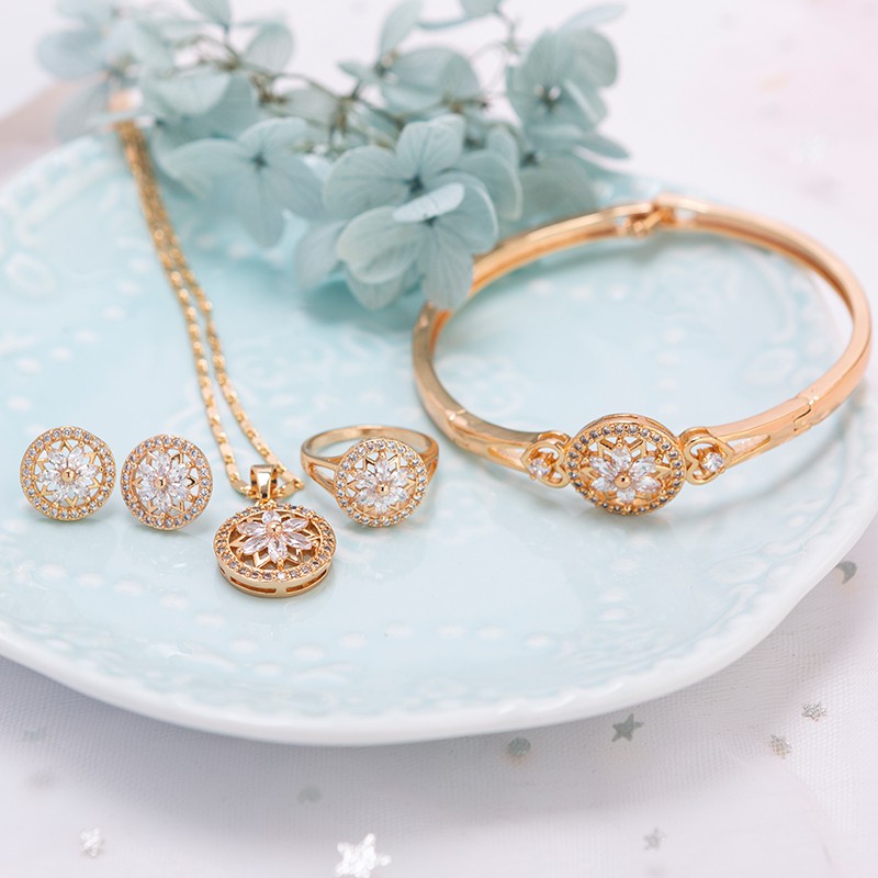A167 Aksesoris Fashion set perhiasan lapis emas 24k Shopee Indonesia
