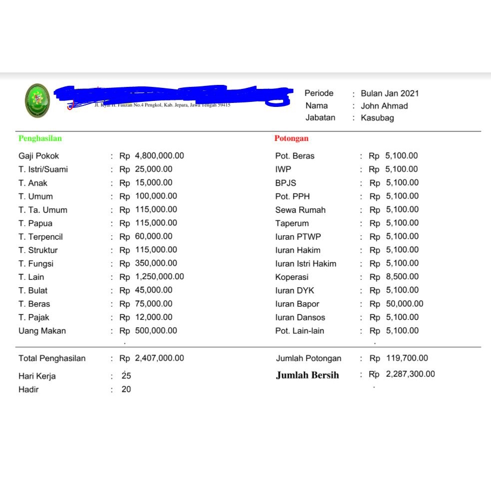 Jual Aplikasi Pembuatan & Kirim Slip Gaji melalui Email Berbasis 