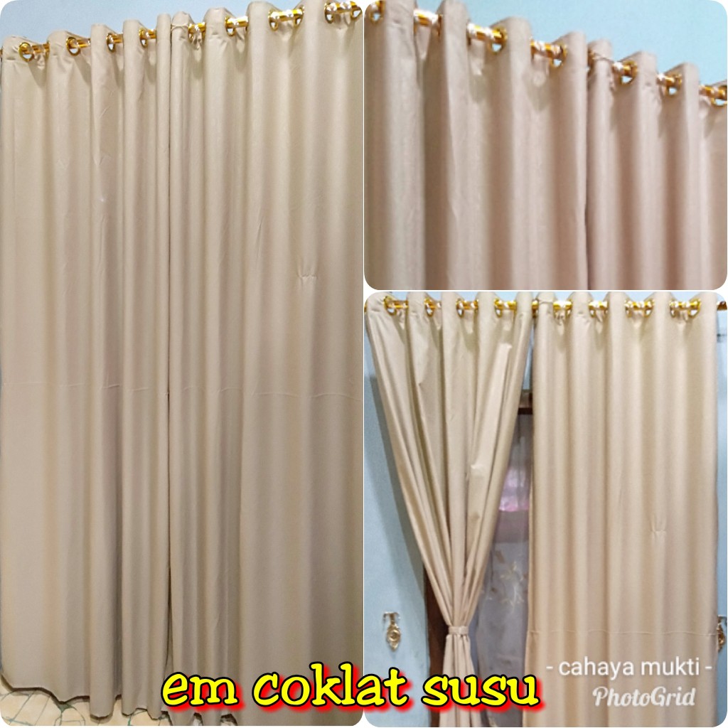 Jual Gorden Embos Coklat Susu Smokering Murah Ukuran P115Cm L210Cm | Shopee Indonesia