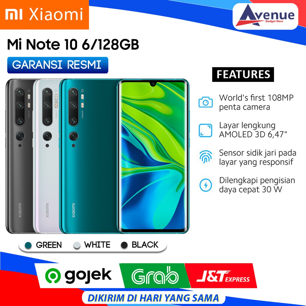HP XIAOMI MI NOTE 10 6/128GB GARANSI RESMI PROMO MURAH Shopee Indonesia