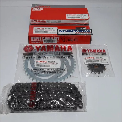 Gear Set Gir Set Chain Sprocket Kit Vixion Lama Ori Original Yamaha YGP