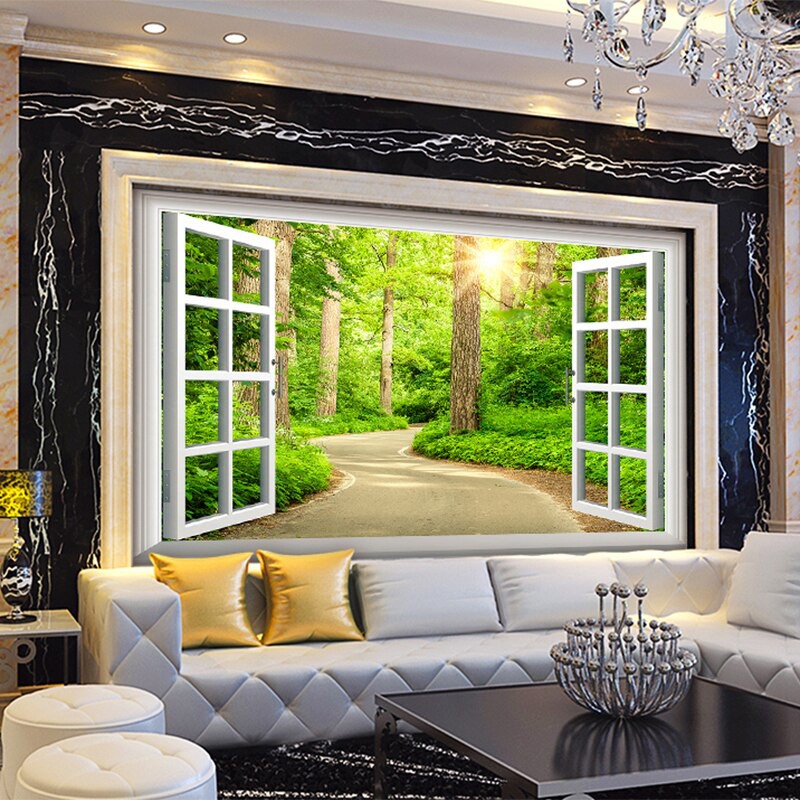 Jual Foto Kustom Wallpaper Hd Hijau Segar Jalan Sunshine Hutan Pemandangan Alam 3D Dinding Lukisan Indonesia|Shopee Indonesia 800_X_800_jpg