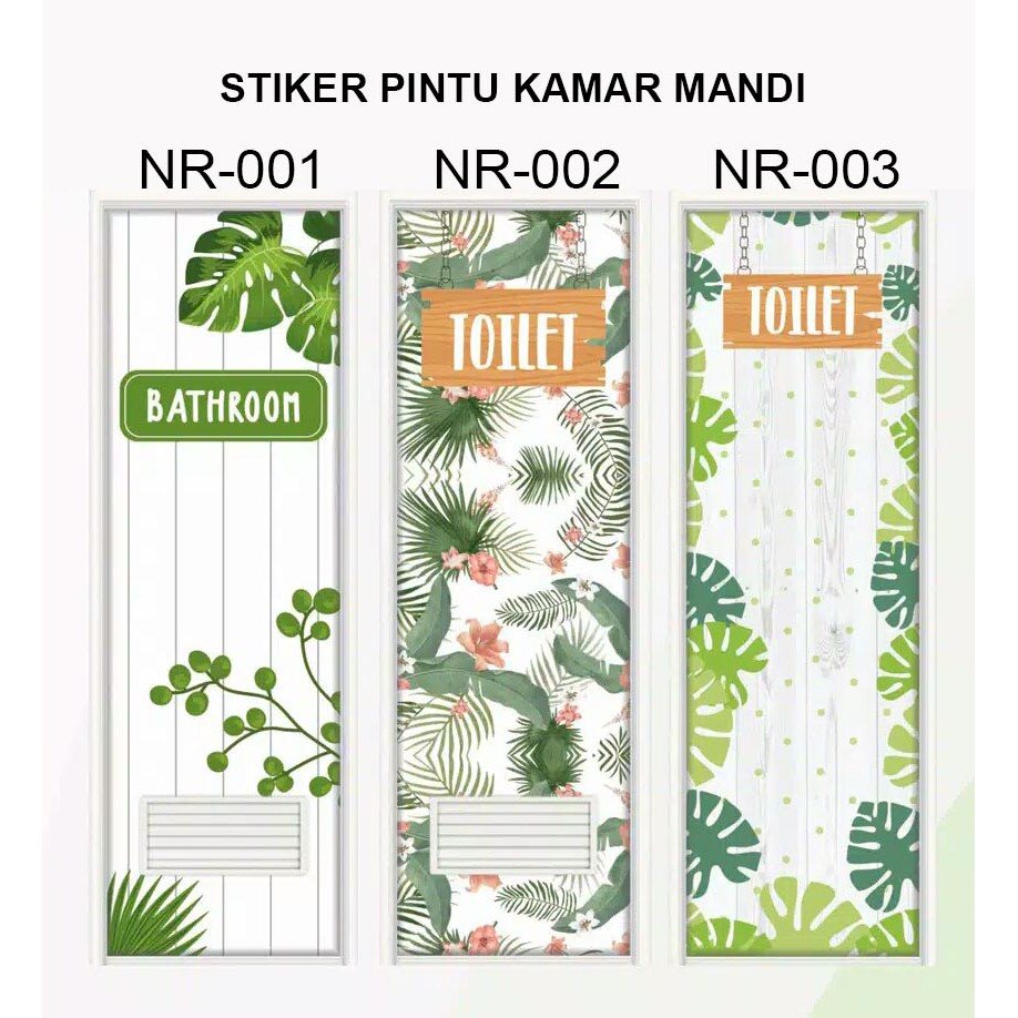 stiker pintu kamar mandi motif daun A3 Shopee Indonesia