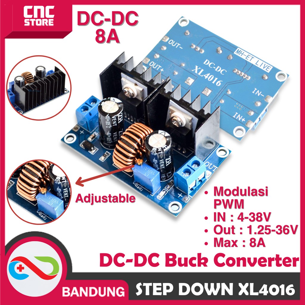 Jual XL4016 STEPDOWN BOARD MODULE MAX 8A 200W DCDC BUCK CONVERTER