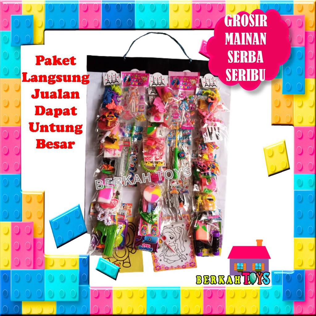 Jual Paket Usaha Langsung Jualan Mainan Anak Anak Serba Seribu Untung Besar Tinggal Digantungkan Dirumah | Shopee Indonesia