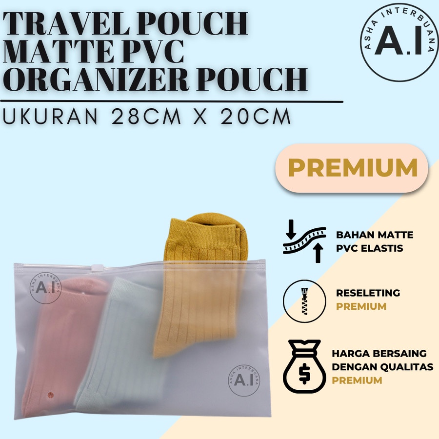 Jual Travel Pouch Storage Pouch Zipper Bag Travel Organizer PVC 28CM X