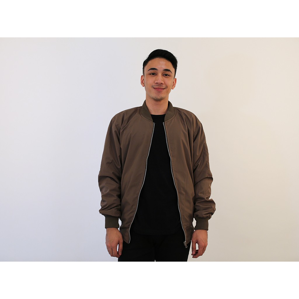 Jual Jaket Bomber Pria Brown Fashion Casual Goodone | Shopee Indonesia