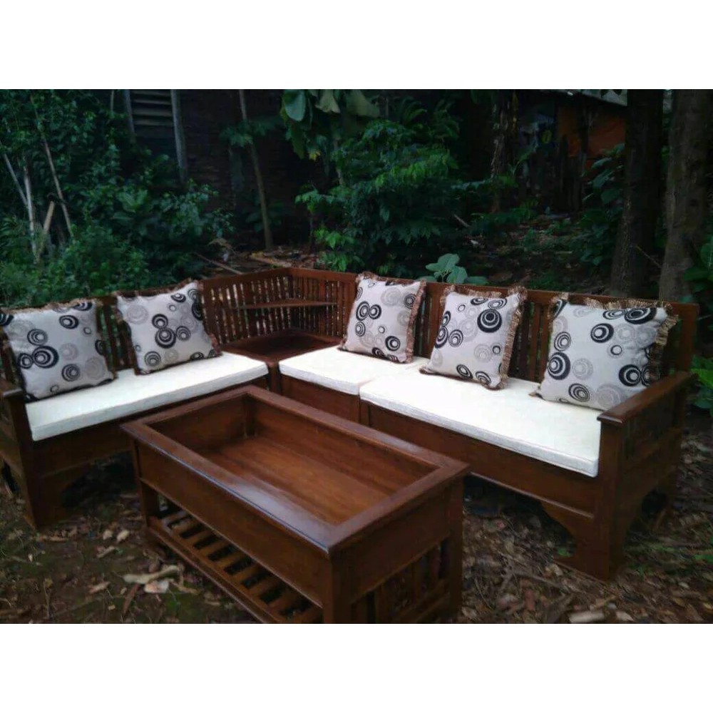 Kursi Tamu Sudut Minimalis Sofa Mebel Jepara Kayu Jati | Shopee Indonesia