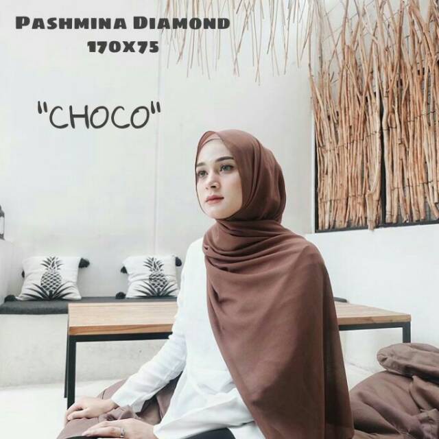 Jual Jilbab Pashmina Sabyan Diamond Italiano Hijab Segi Empat Hijab Panjang Kerudung - Coklat | Shopee Indonesia