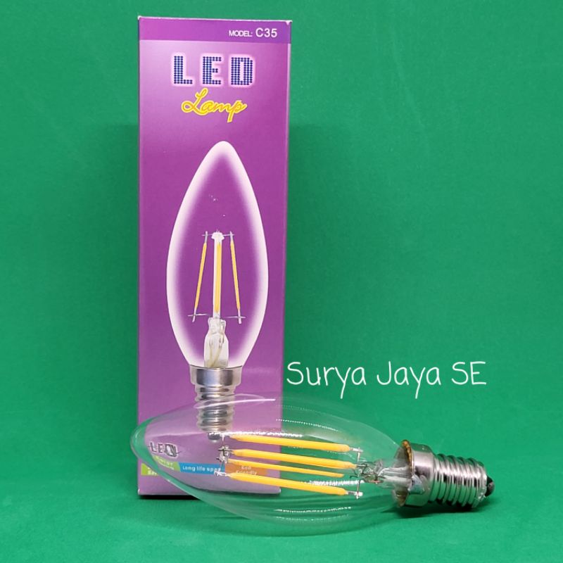 Jual Lampu LED Filamen Jantung Candle Light 4 Watt Cahaya Kuning