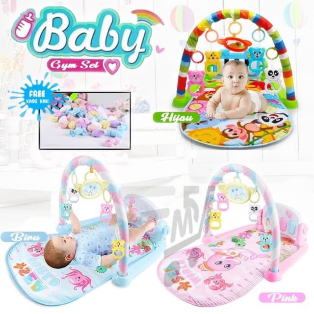 Jual Baby Musical Playgym Mainan Anak Bayi Play Gym Matras Mainan Gantung Kado Hadiah Lahiran Ultah Bayi | Shopee Indonesia