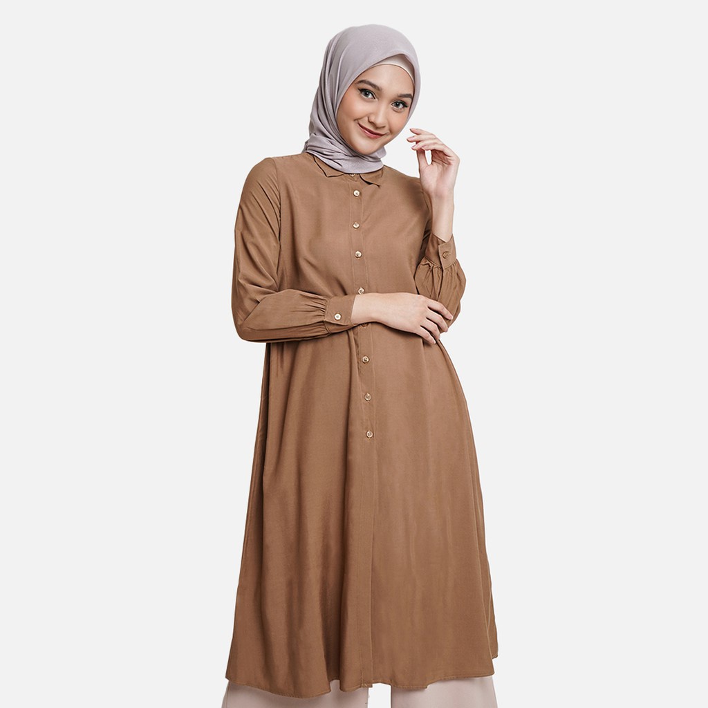 Jual Queensland Tunik Wanita Lengan Panjang A05737Q Coklat | Shopee Indonesia